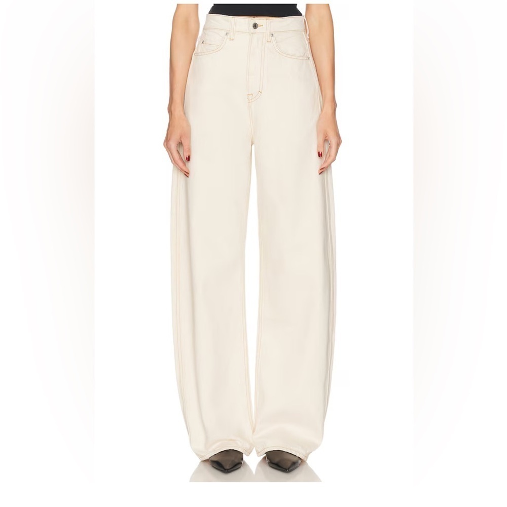 GRLFRND Austen High Rise Curve Jeans Cream Straight Leg denim pants FWRD 32